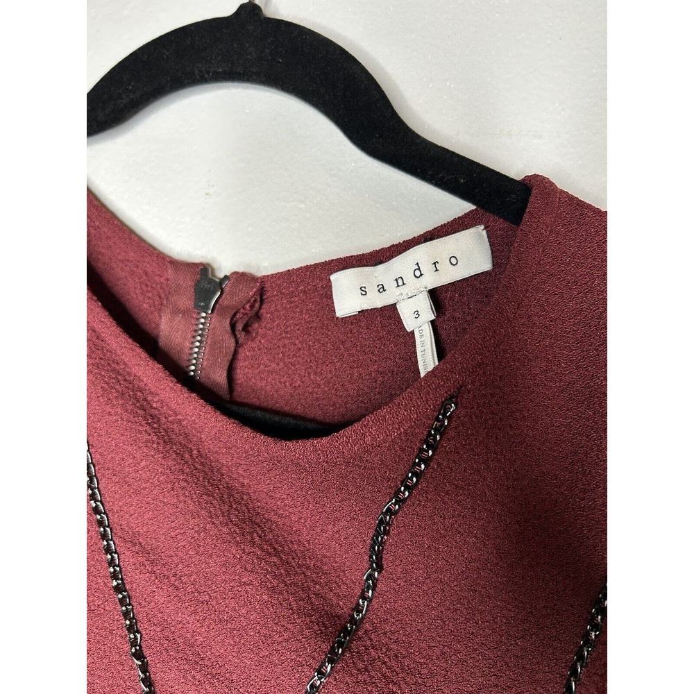 SANDRO 'Rapprocher' Chain Detail Fit and Flare Dress (Large) - Picture 6 of 7